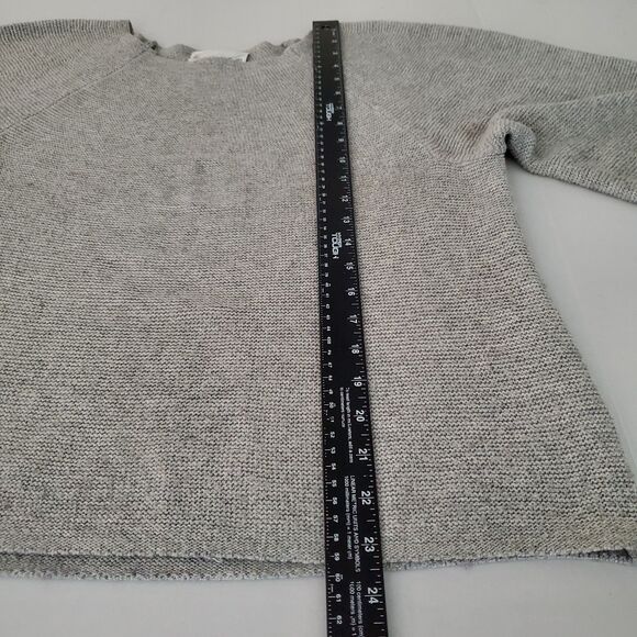 FATE by LFD Minimalist Wide Neck Raglan Grey Knit Sweater Sz L Relaxed Fit Cozy - Picture 7 of 10